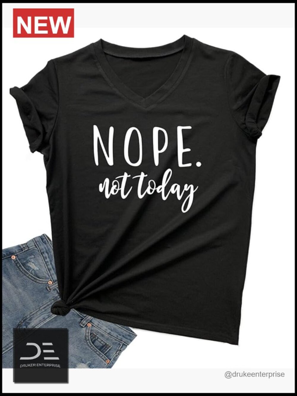 Women's V-Neck Letter Print T-Shirt Short Sleeve Cotton Blend
